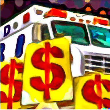 Ambulance and dollar